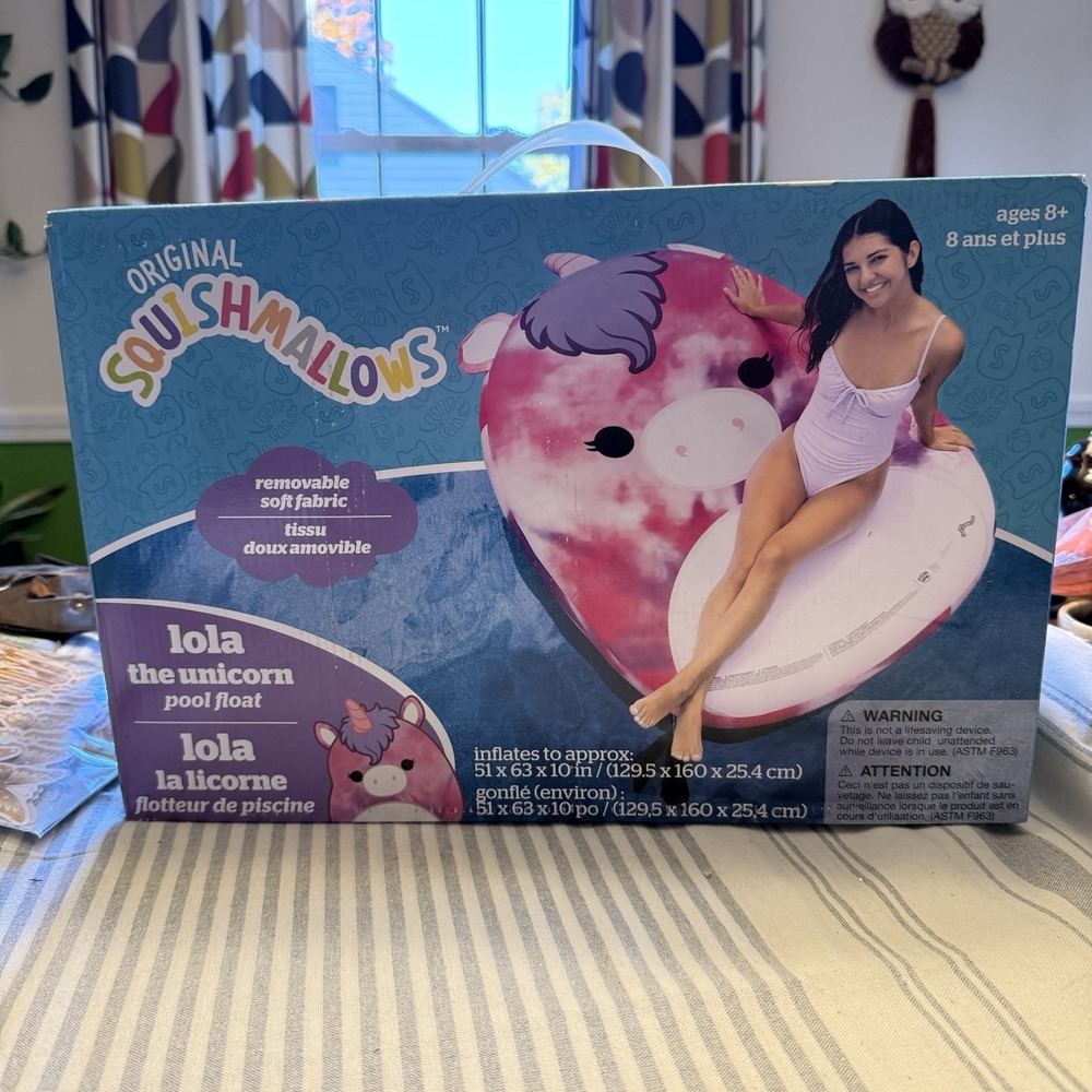 5 Ft Wide BigMouth Inc x Original Squishmallows Lola The Unicorn Big Pool Float